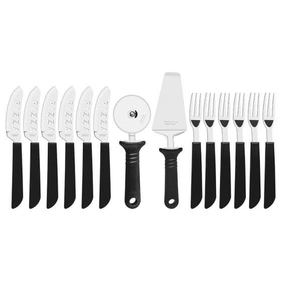 Kit pizza 14 peças preto tramontina