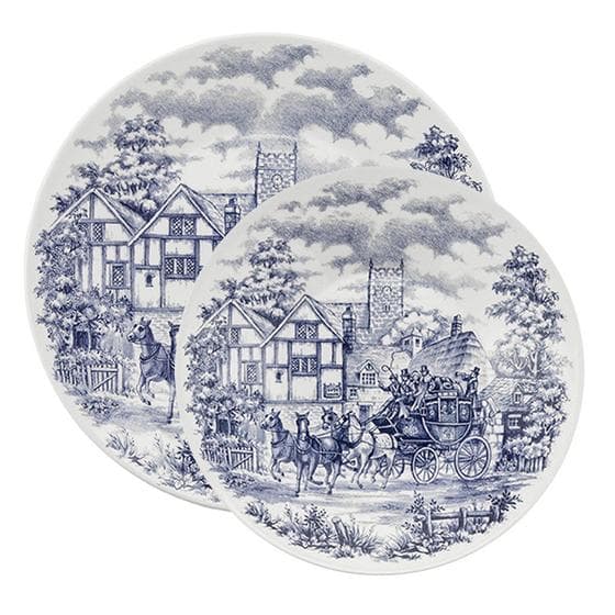 Kit Pratos Rasos e Fundos 4 Peças Biona Cena Inglesa Oxford Cerâmica