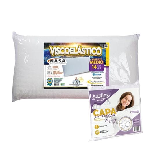 Kit Travesseiro King Nasa e Capa Impermeável