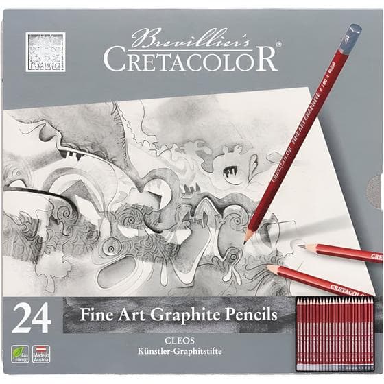 Lápis Graphite Graduado Cleos Fine Art Cretacolor 24 Peças