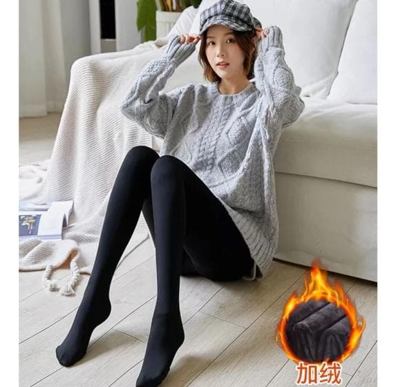 Legging Grossa Térmica de Cintura Alta, Forrada com Pelúcia de Lã - Calça Térmica para o Inverno
