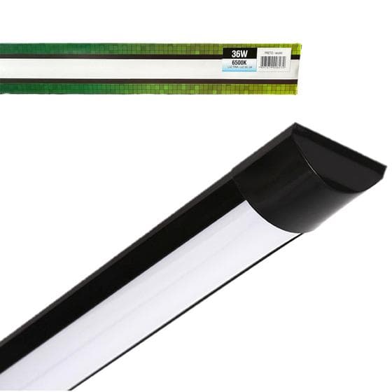 Luminaria Preta 36w Sobrepor Slim 100cm Branco Frio 6500k