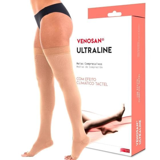 Meia Compressiva Ultraline 4000 AGH 7/8 20-30 Pé Aberto Bege - Venosan