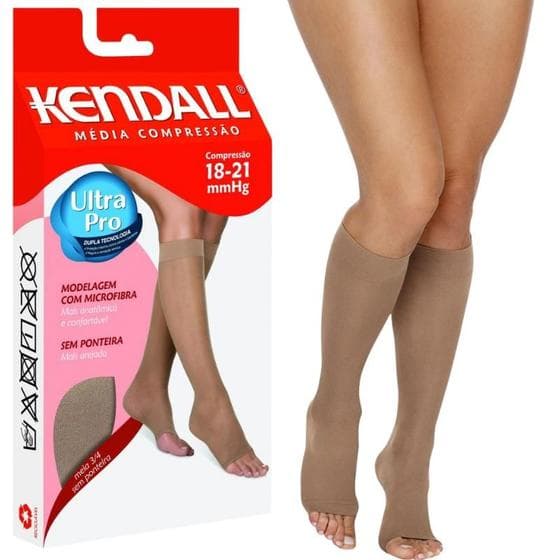 Meia Feminina Kendall 34 Média Compressão Sem Ponteira 15~20 mmHg