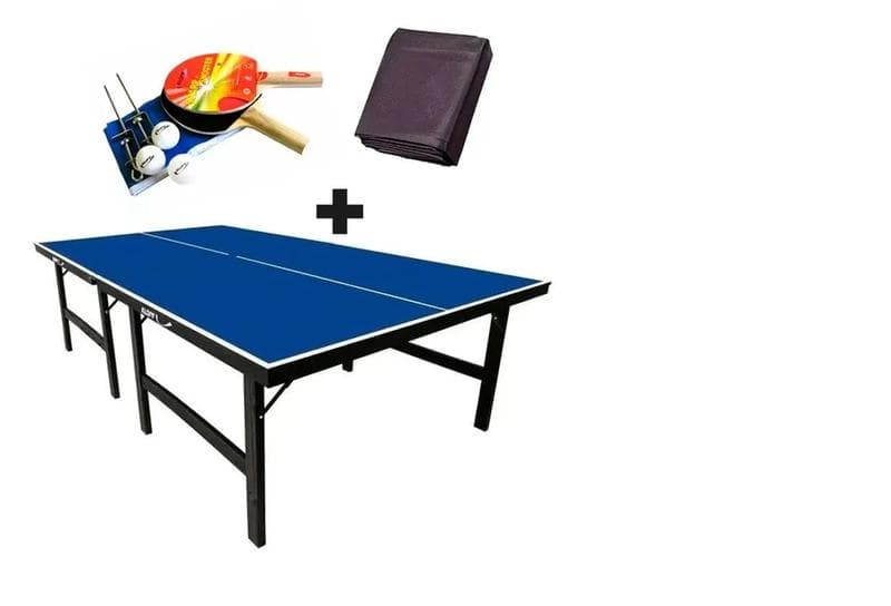 MESA DE PING PONG MDF 18mm KLOP 1019 + KIT Completo 5030 + Capa Para Mesa Aberta