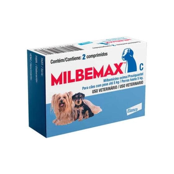 Milbemax Até 5kg Vermífugo Para Cães - Caixa Com 2 Comp