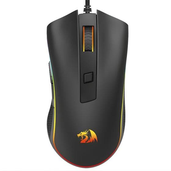 Mouse Gamer Redragon Cobra Cypher Lite RGB 12800 DPI 6 Botões Sensor Sunplus M611RGB Cabo Paracord
