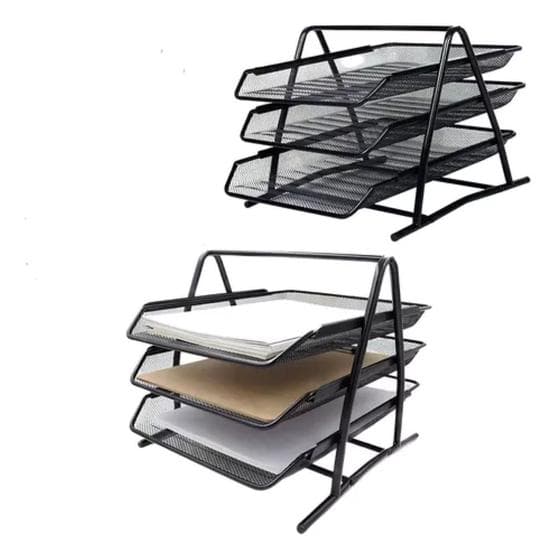 Organizador Mesa Escritório Bandeja Documento Papel A4 Metal