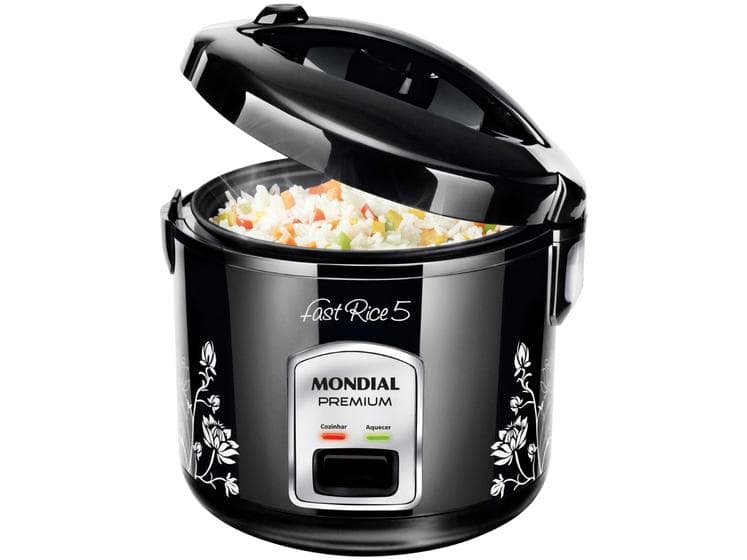 Panela de Arroz Mondial Fast Rice 5 Premium Preto 400W 220V - NPE-08-5X