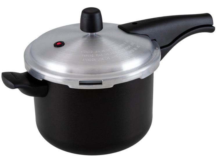 Panela de Pressão Tramontina Vancouver Effect em Alumínio com Revestimento Interno e Externo em Antiaderente Starflon Max Preto 20 cm 4,5 L
