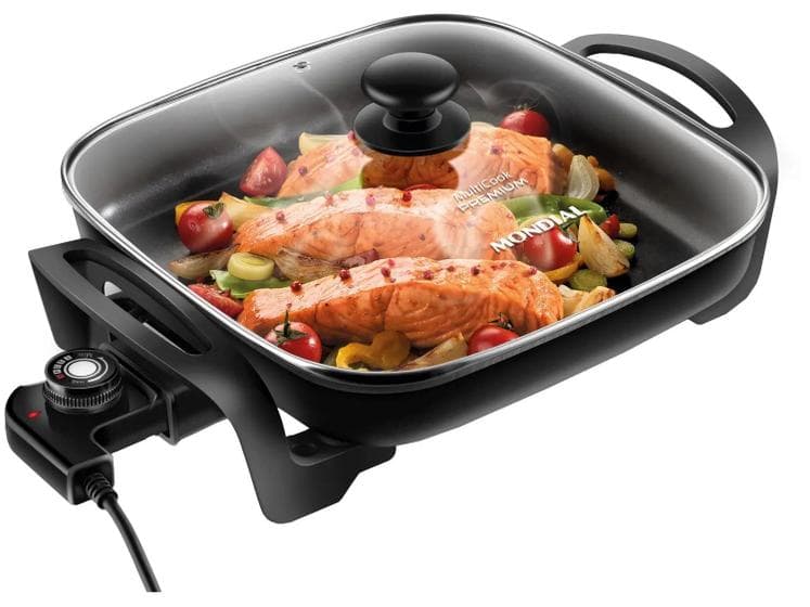 Panela Elétrica Mondial Multifuncional Quadrada Premium Multicook Tamanho Família 127V - PE-49