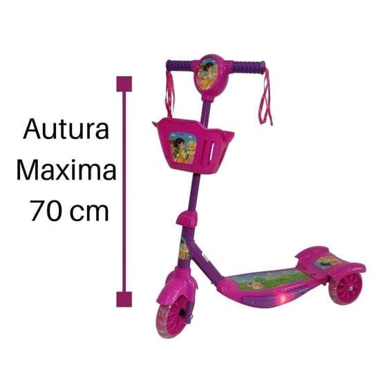 Patinete Infantil Criança Luz Led Música 3 Rodas Azul Rosa
