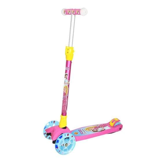 Patinete infantil princesa com 03 rodas, luz, kit proteção e acessórios
