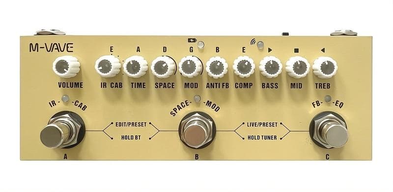 Pedal De Efeito Para Violão M-vave Cube-baby Ac Creme