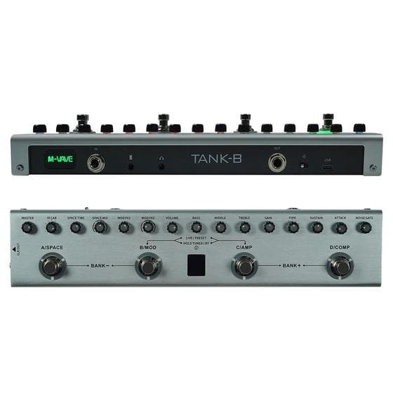 Pedaleira Guitarra e baixo M-Vave Tank G Tank B Recarregável Pedal Cuvave Efeito Modulação, Delay e Reverb