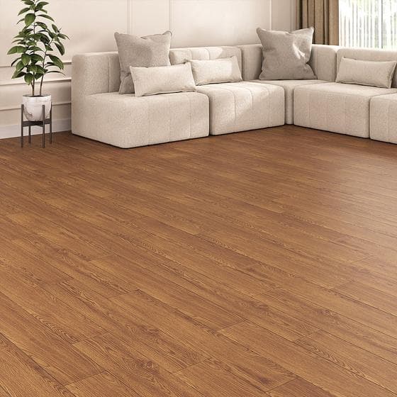 Piso Vinílico Autocolante Amadeirado Régua 5M² Cor Angelim - Tubrax