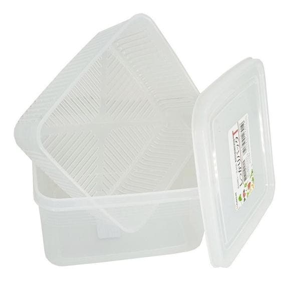 Pote Plástico Com Escorredor P/ Queijo/tofu K-230 1,1l