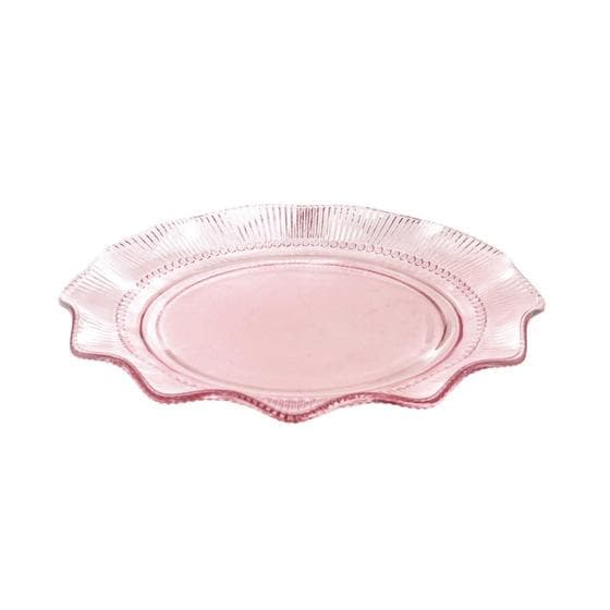 Prato De Vidro Linx Rosa 33 cm
