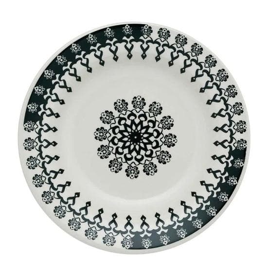 Prato Fundo De 21,5cm Biona Oxford Donna Folk Preto