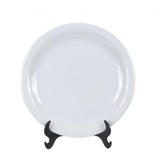 Prato Raso De Mesa Jantar Branco Ceramica - Porcelart