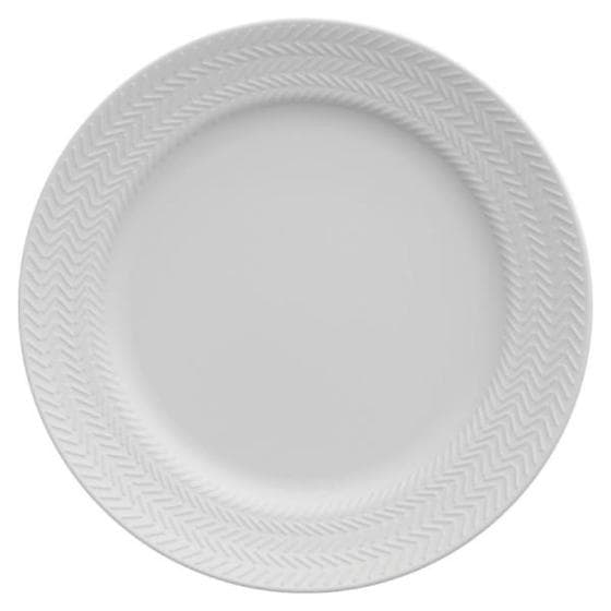 Prato Sobremesa Chevron Germer- Branco