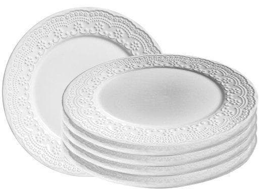 Pratos sobremesa madeleine branco porto brasil 6 unidades