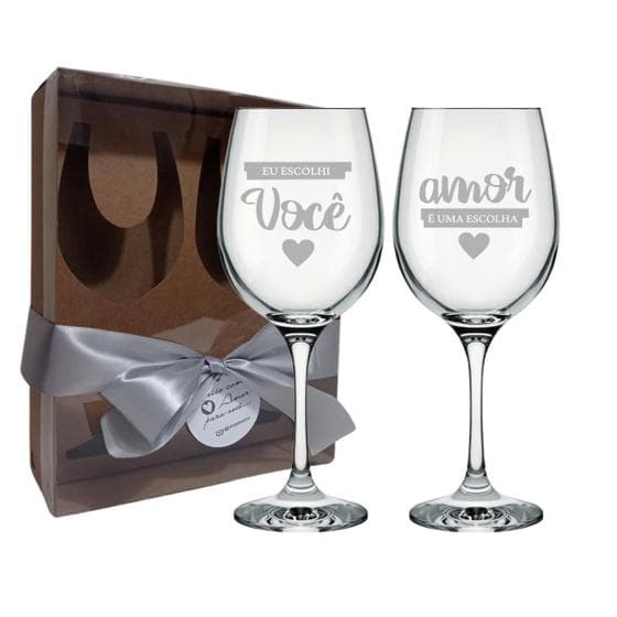 Presente Namorados - 2 Taças para vinho Eu escolhi você...