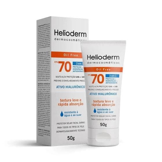 Protetor Solar Helioderm Facial Sem Cor FPS 70 50g