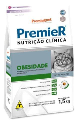 Ração Premier Nutrição Clínica Obesidade Para Gatos 1,5kg