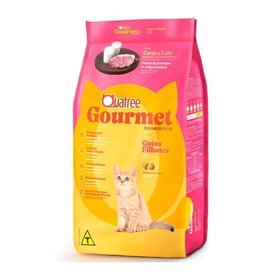 Ração Quatree Gourmet Gatos Filhotes Carne e Leite 10,1kg