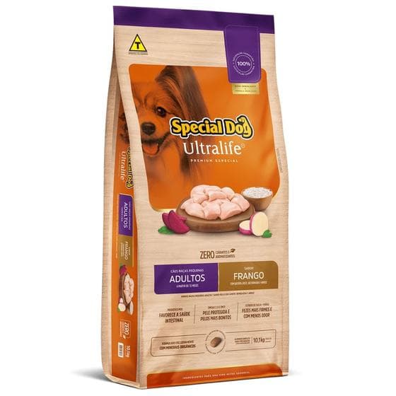 Ração Special Dog Ultralife Cães Adultos de Raças Pequenas Sabor Frango e Arroz 10,1 kg