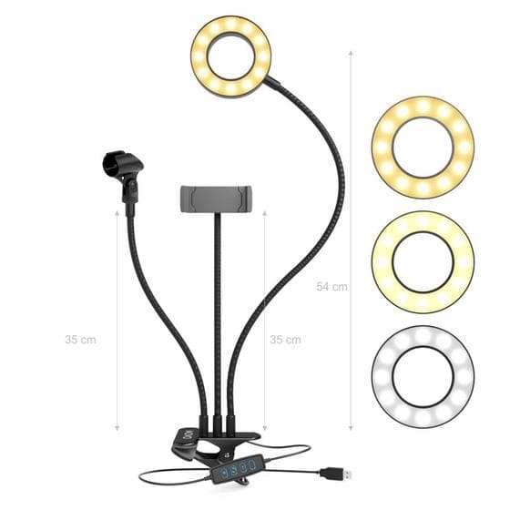 Ring Light Greika com Suporte De Celular e Microfone AL06II
