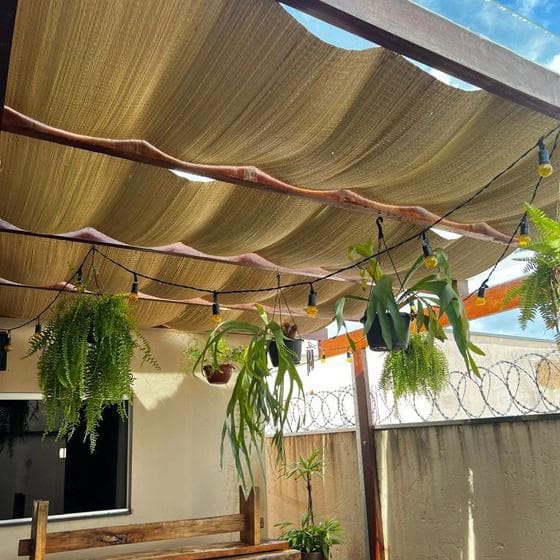 Rolo 25mt x 50cm Esteira De Palha Junco Forro, Pergolado, Gazebo