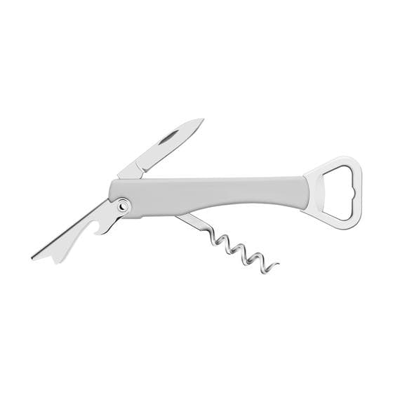 SacaRolhas 3 Funções Branco em Aço Inox com Cabo ABS Tramontina