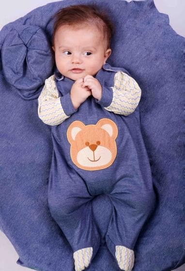 Saida de Maternidade Para Bebê Menino Urso Vermelho 04 peças Roupas Para Bebê