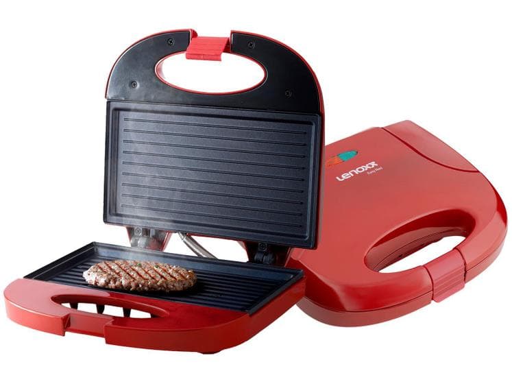 Sanduicheira e Grill Misteira Elétrica Antiaderente Easy Red Vermelha 127V PSD119_127 - Lenoxx
