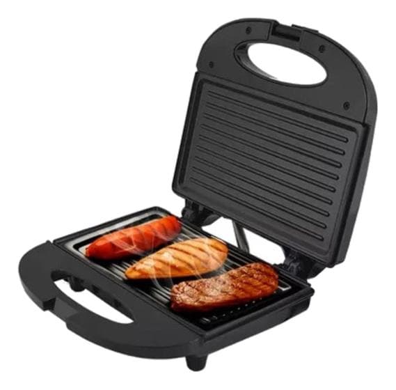 Sanduicheira Grill 2 Em 1 Kian Preta Elétrica 127v 750w
