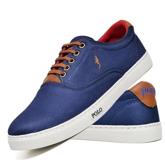 Sapatênis Masculino Casual Confortável Lona Polo Blu
