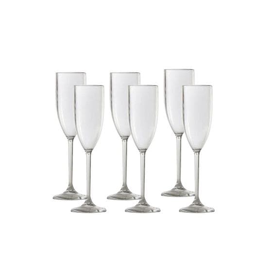Taça Champagne em Policarbonato 150ml Vemplast Kit 6 Peças