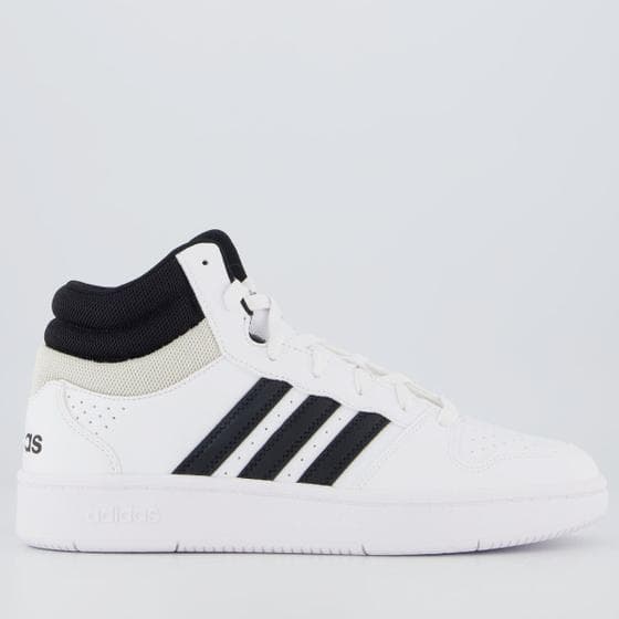 Tênis Adidas Hoops Mid Classic Branco e Preto