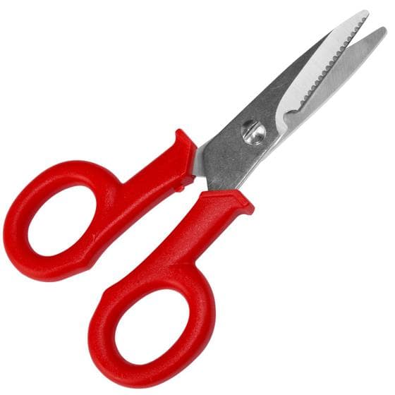 Tesoura De Cabista P/ Instalador De Cabos Telefonia Vermelha