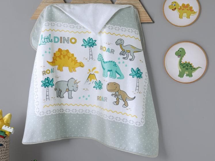 Toalha De Banho Capuz Bebê Menino Döhler Little Dino