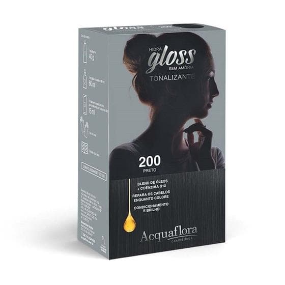 Tonalizante Hidra Gloss 200 Preto - Acquaflora