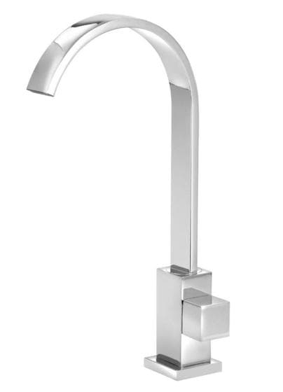 Torneira Mesa Quadrada Bica Móvel Metal Cromada Luxo 1/4 V.