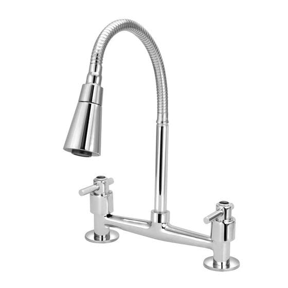 Torneira Misturador Cozinha De Mesa Gourmet Duplo Jato Cone