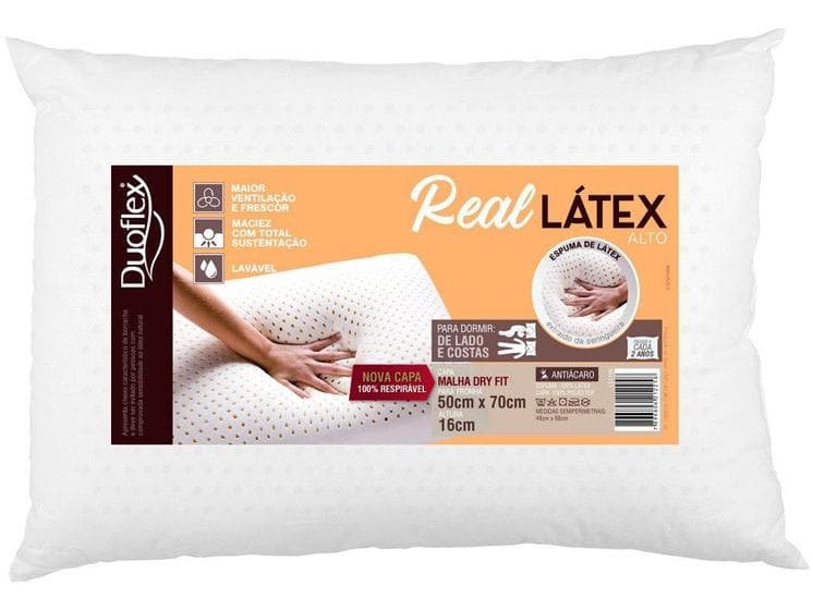 Travesseiro Látex 16cm de altura - Com Capa Extra
