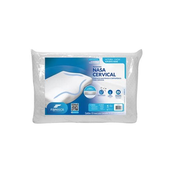 Travesseiro Nasa Ortopédico Cervical Fibrasca, 4007, Branco