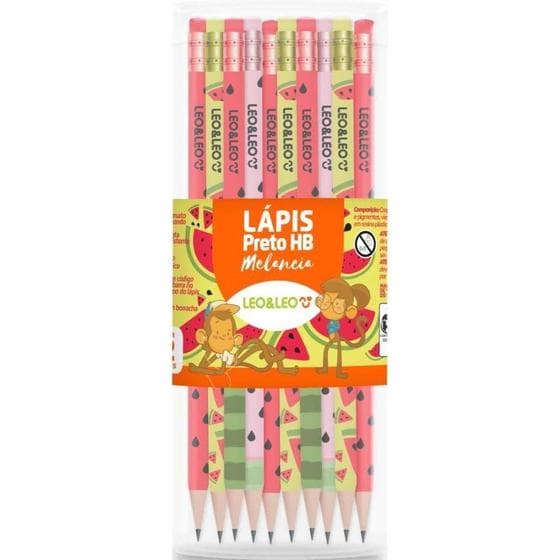 Tubo 72 Lapis Grafite Hb Com Borracha Material Escolar Escritório Estampa Melância