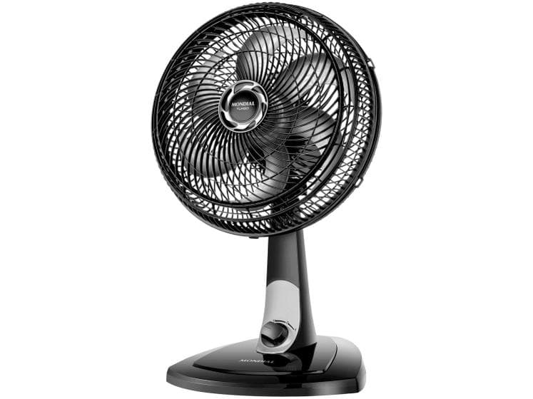 Ventilador De Mesa Mondial 30cm 6 Pás Turbo VT-30-NB Preto Prata 110V