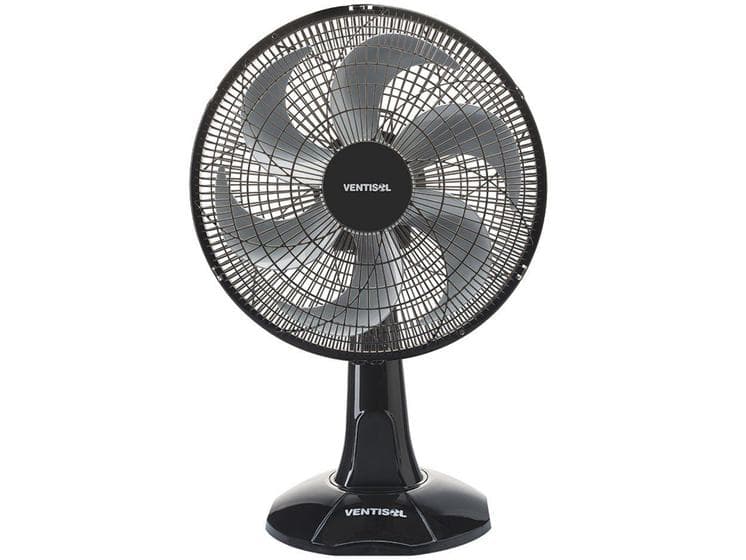 Ventilador De Mesa Ventisol Turbo Preto/Cinza 6 Pas 30Cm. 127V. - 548